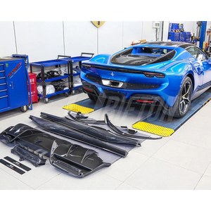 ลิ้นหน้าคาร์บอนไฟเบอร์แบบเต็มแผ่น Tailormade สำหรับ Ferrari 296 ปี 2021-2025 - Product Image 3