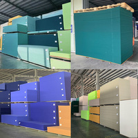 Panneau acoustique moderne HENGJIU en PET coloré pour bureaux et salles de réunion, absorption acoustique murale, ignifuge, écologique, intérieur commercial