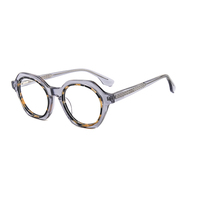 Lunettes rétro DYH-90006 montures rondes en acétate Insert épais Printemps Temple Lunettes Lunettes européennes et américaines
