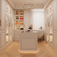 Ensemble de meubles de chambre de luxe moderne avec dressing grande capacité, armoire, bureau et vitrine en verre pour appartement et maison