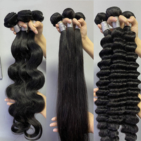 Échantillon gratuit 40 pouces vente en gros cuticule vierge brute alignée cheveux humains indiens Extension Deep Wave avec Hd Frontal en vrac