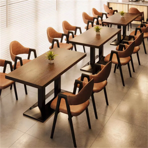 Commercial Furniture Wholesale <strong>Modern</strong> Iron Wooden Indoor Price Coffee Shop Kitchen Bar Restaurant <strong>Dining</strong> Mall School Hotel <strong>Table</strong> - Product Image 5