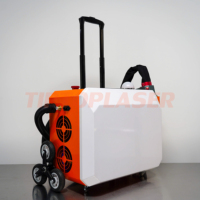 Nettoyeur laser pulsé tout-terrain 500W refroidi par air, chariot laser anti-rouille avec roues monte-escaliers pour le secteur de la construction