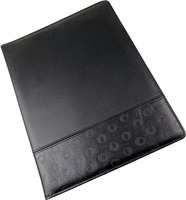 Sac de rangement pour documents de format A4 avec logo en relief personnalisé Sac de rangement pour portefeuille Couverture en cuir PU Style d'affaires personnalisé