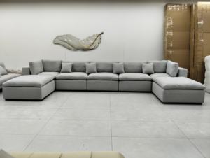 Set Sofa Seksional Modern yang Dapat Dibalik Bentuk-U Modular Berlapis Kain Desain Modern Furnitur Sofa Seksional - Product Image 2