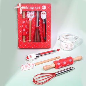 Ensemble d'outils de cuisson 4 pièces à quantité minimale de commande basse avec boîte-cadeau Spatule en silicone <span class=keywords><strong>Emporte</strong></span>-pièce Rouleau à pâtisserie et fouet à <span class=keywords><strong>oeufs</strong></span> Parfait <span class=keywords><strong>pour</strong></span> Noël - Product Image 1
