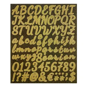 Die Cut Glitter warna-warni Bling huruf alfabet stiker Glitter untuk dekorasi cangkir