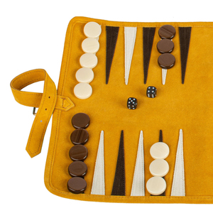 Premium Quality Leather <b>Backgammon</b> Game <b>Set</b> with Elegant Finish for <b>Travel</b> Use Custom Branded Foldable Durable Design - Product Image 5