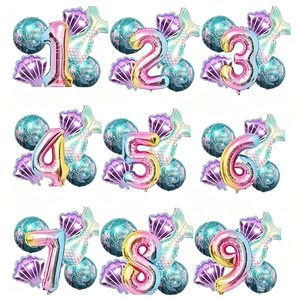 Kit de Decoración de Cumpleaños de Sirena para Niñas, <span class=keywords><strong>Guirnalda</strong></span> de Globos de Aluminio con Forma de Cola de Sirena, Globos para Fiestas al por Mayor - Product Image 2