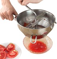 Broyeur alimentaire pour sauce tomate Purée de pommes de terre Purée de pommes de terre JamsMoulin alimentaire en acier inoxydable avec 3 disques de meulage rotatifs