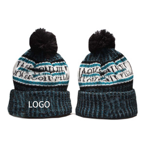 Bonnet en tricot jacquard avec <span class=keywords><strong>gros</strong></span> <span class=keywords><strong>pompon</strong></span> en fausse fourrure pour l'hiver personnalisé Bonnet à <span class=keywords><strong>pompon</strong></span> pour hommes - Product Image 4