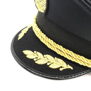 تصميم OEM قبعة سوداء طاقية مطرزة قناع الطيار قبعة طيار طيران قبعة كابتن البحر مع شارة مخصصة - Product Image 3