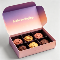 Boîte d'emballage personnalisée pour brownies, biscuits, beignets, gâteaux, en carton, avec logo, pliable, pour friandises