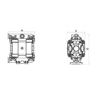 Meclube-028-P020-AB1ที่ดำเนินการทางอากาศปั๊มไดอะแฟรมคู่ mod. P20ในปะเก็นโพรพิลีนใน NBR - Product Image 2