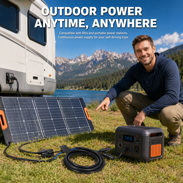Heavy Duty MC4 Solar Adapter Cable IP67 Waterproof MC4 Connector With Fuse for RV Camper Solar Energy Storage System