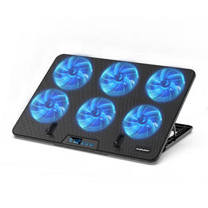 Base de radiateur pour ordinateur <span class=keywords><strong>portable</strong></span> universel muet à vitesse réglable avec écran d'affichage numérique LCD en matière plastique <span class=keywords><strong>refroidisseur</strong></span> pour ordinateur <span class=keywords><strong>portable</strong></span> en stock - Product Image 1