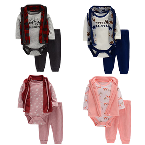 Conjunto Casual de Otoño/Invierno 100% Algodón para Bebé: Pelele para Niño y <span class=keywords><strong>Chaleco</strong></span> Cálido para Niña con Cierre de Botones - Taobao Cloud Order - Product Image 1