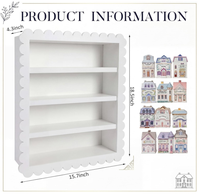Étagère murale moderne de haute qualité, blanche, à bords festonnés, 4 niveaux, en bois, pour le rangement des pots à épices dans la cuisine