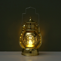 Nouvelle lanterne lumineuse artisanale islamique, petite lanterne rétro du Moyen-Orient, décoration de maison pour le Ramadan, bougie LED électrique pour l'Aïd
