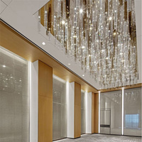 Lustre LED moderne design pour salon, escalier, hôtel, décoration, suspension en verre en forme de feuille de lotus