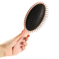 Peigne à coussin d'air avec manche en bambou et tête en acier pour cheveux longs de filles, massage du cuir chevelu, anti-nœuds, usage domestique