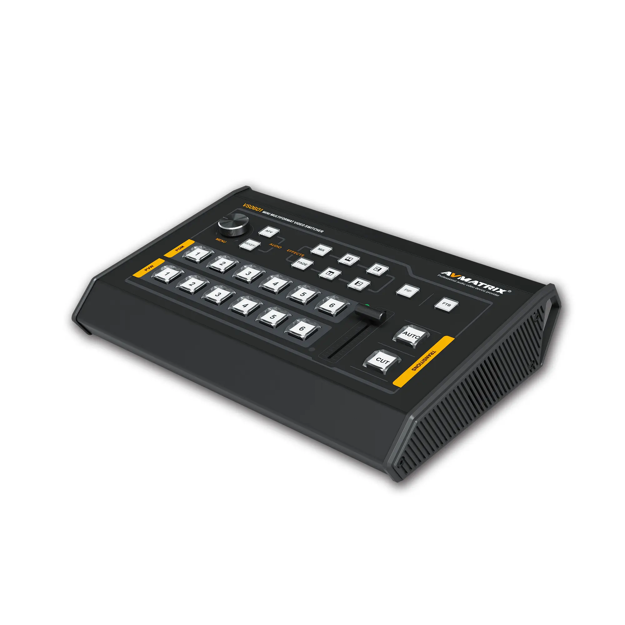 Avmatrix VS0601 Mini 6 Channel SDI/HDMI Multi-format Video Switcher with T-Bar, AUTO, CUT transitions and WIPE effects