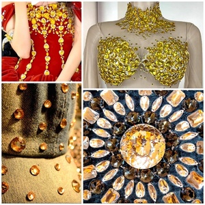 OLeeya Strass en vrac, Strass en verre brillant AB, Cristaux à dos plat non thermocollants, Strass AB pour la décoration DIY - Product Image 6