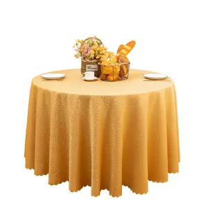 Nappe personnalisée pour hôtel avec tissu jacquard épais en satin couverture de table à manger nappe ronde pour hôtel de mariage