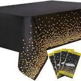 <b>Square</b> Cotton <b>Tablecloth</b> With Gold Dot Pattern For Party Decor Luxury Style Machine Made 1 Pc - Product Image 3