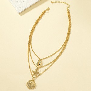 สร้อยคอจี้รูปปลาดาวสีทอง สร้อยคอหลายชั้นสำหรับผู้หญิง เครื่องประดับแฟชั่นสำหรับงานปาร์ตี้ จี้ธีมโลหะผสมสังกะสี - Product Image 5