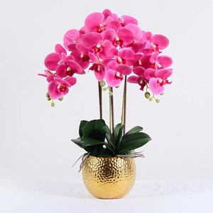 Fiori artificiali orchidee piante <span class=keywords><strong>con</strong></span> <span class=keywords><strong>vaso</strong></span> per la casa cucina ufficio scrivania tavolo festa di nozze Hotel decorazione disposizione - Product Image 4