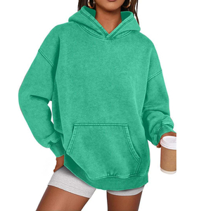 Sweat-shirts à capuche surdimensionnés pour femmes en coton 80% et polyester 20%, sweats à capuche lourds, pulls vintage lavés, 2025 - Product Image 5