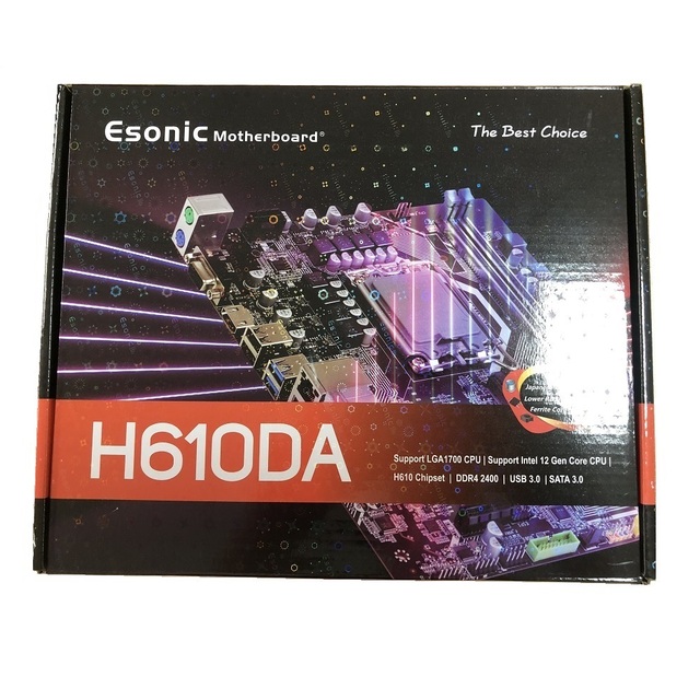 Esonic Micro ATX H610 Wifi Motherboard for 12th 13th Gen with DP LGA 1700 DDR4 DIMM up to 64GB for I3 I5 I7 I9