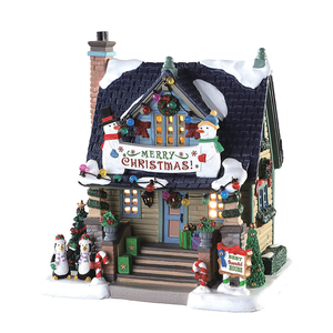Simulazione casa di natale famosi occidentale ornamenti in resina architettonica con luci a LED decorazione regali di natale all'ingrosso - Product Image 6