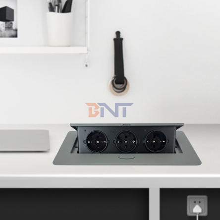 Europe Melloni Pop up Desktop Hidden Power Sockets Kitchen Surface Mount Electrical Outlet Desktop Socket