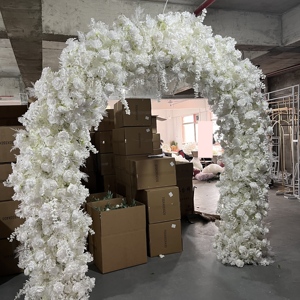 Y-HOA062 Arche de fleurs artificielles en forme de corne pour toile de fond, fleurs pour arche de jardin, fleurs pour arche de mariage, pour extérieur et intérieur - Product Image 5