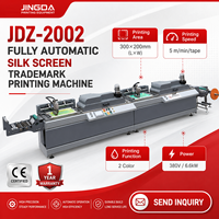 Impresora de Serigrafía Automática JDZ-2002 con Certificación CE, Máquina de Impresión de Etiquetas de Tela en Rollo de Dos Colores para Marcas
