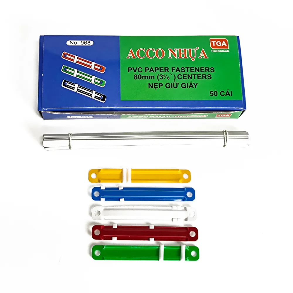 Hamosky 50個Office School Colorful Plastic Paper Fasteners、2 Holes Plastic Binding Rings Binder Clips Paper Fastener