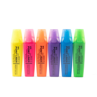 M & G Set Pena Highlighter 6 Warna, Spidol Highlighter Beraroma Kuning Biru Hijau Ungu Oranye Merah Muda