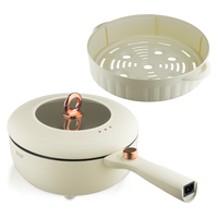 Casserole multifonctionnelle antiadhésive de 7 L, marmite électrique, cuiseur électrique avec cuiseur vapeur
