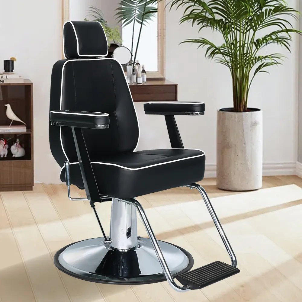 サロン用床屋椅子リクライニング快適な椅子ヨーロピアンスタイル油圧ヘビーポンプ工場販売