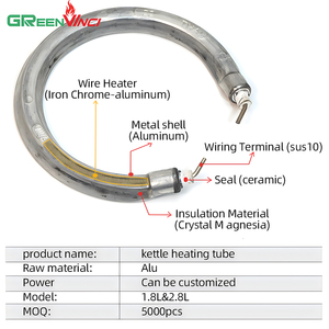 Davinci OEM באיכות גבוהה וייטנאם פופולרי SKD אלומיניום חימום צינור צינור חשמלי קומקום חלקי חימום אלמנט - Product Image 2