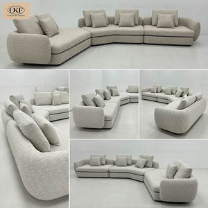 Canapé d'angle modulable de luxe en tissu italien moderne pour appartement, en forme de S - Product Image 2