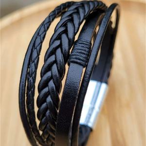 Hot Selling Alloy Magnetic Buckle <b>Bracelet</b> Multi-layer Woven Rope <b>Bracelet</b> - Product Image 2