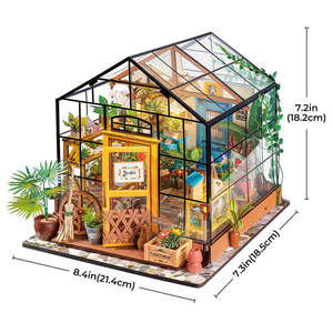 Robotime Rolife Artisanat en bois Puzzles en bois 3D DG104 La maison verte de Kathy Maison miniature DIY pour la vente en dropshipping - Product Image 2