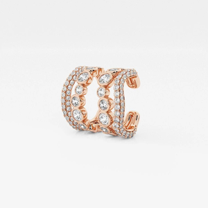 1 1/4 Ctw Round Lab Grown Diamond <b>Fashion</b> <b>Cuff</b> <b>Earrings</b> Elegant Modern Jewelry For Everyday Wear And Special Occasions - Product Image 2