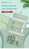 Kit de Manucure Pédicure Professionnel Personnalisé avec Logo, 12 Pièces, Coupe-Ongles Portable, Outils de Soin des Ongles avec Étui de Voyage, Idéal pour Cadeau