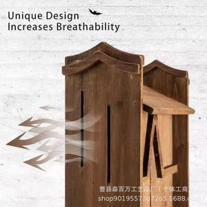 Casa para murciélagos de madera, rectangular, marrón, ecológica, para exteriores, control de plagas, repelente de mosquitos - Product Image 3
