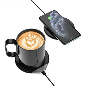 Amazon Top Selling Aangepaste Koffie Cup Heater Elektrische Smart Mok Koffie Thee Glazen Koffie Mok Warmer Met Warme Verwarming Plaat