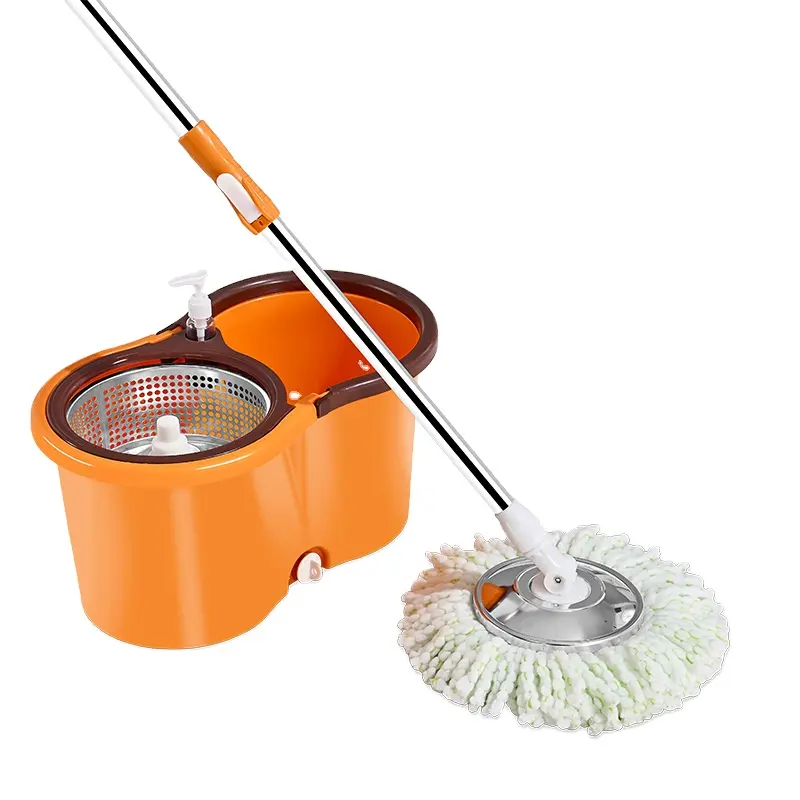 Home 360 rotary spinning easy mop for cleaning Super fiber spinning mop with cleaning bucket